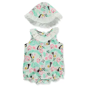 ست بادی و کلاه دخترانه لیتل بگنینگز طرح توکان کد M610