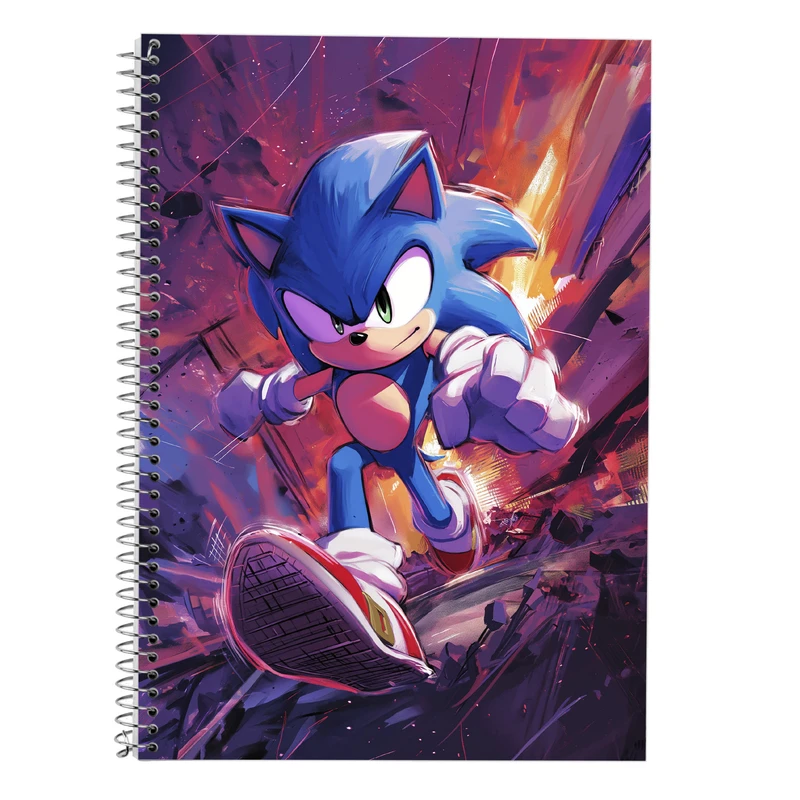 دفتر زبان 50 برگ مدوپد مدل دو خط طرح سونیک sonic کد DF13450