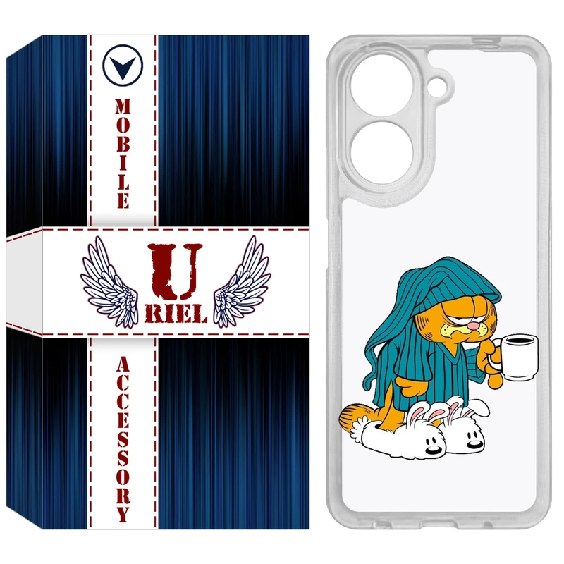 کاور یوریل مدل Clear کد 72 طرح گارفیلد مناسب برای گوشی موبایل شیائومی Redmi A5 4G / Poco C71