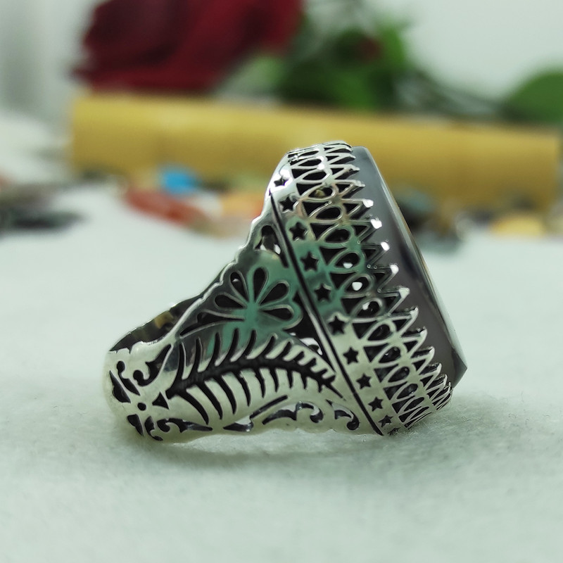 انگشتر نقره مردانه سلین کالا مدل عقیق شجر کد 37 انگشتر نقره مردانه سلین کالا مدل عقیق شجر کد 37