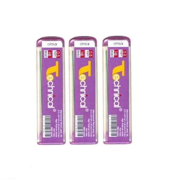 نوک مداد نوکی رنگی 0.5 میلی متری مدل HB high polymer leads بسته 3 عددی نوک مداد نوکی رنگی 0.5 میلی متری مدل HB high polymer leads بسته 3 عددی