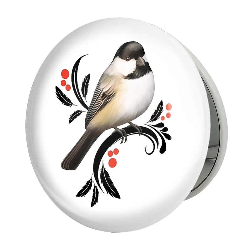 آینه جیبی خندالو طرح پرندگان زینتی مدل تاشو کد 30505