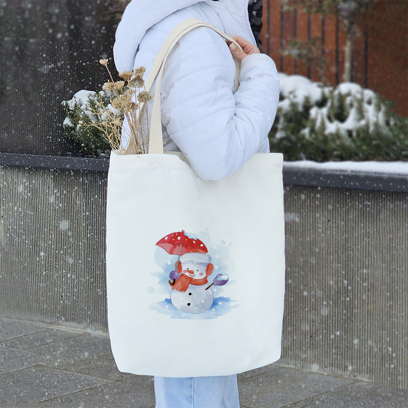 ساک خرید خندالو طرح آدم برفی کد H285