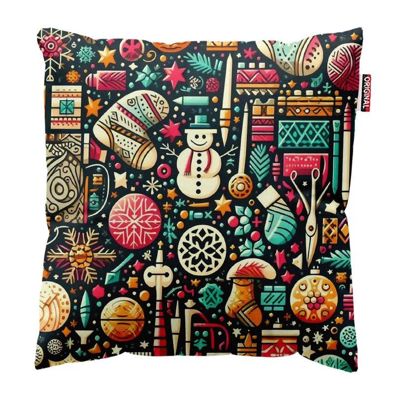  کوسن پاد آفرین طرح کریسمس کد 2700 سایز 40*40 سانتی متر