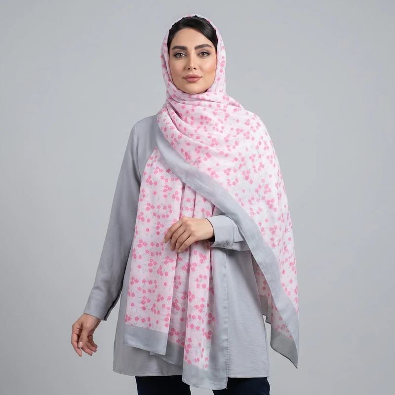 شال زنانه مدل خنک تابستانه طرح گل کد 7062