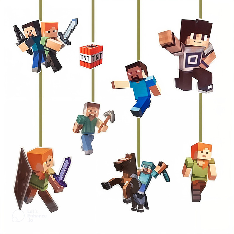 ریسه تزئینی مدل ماین کرافت کد MinecraftSaghfiAviz مجموعه 8 عدی