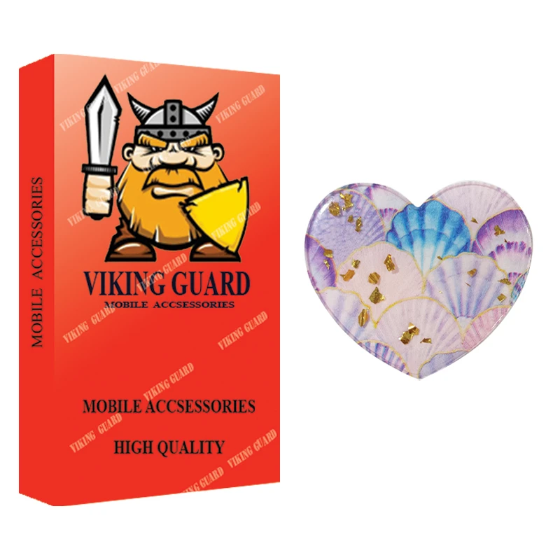 پایه نگهدارنده گوشی موبایل پاپ سوکت وایکینگ گارد مدل قلب طرح صدف