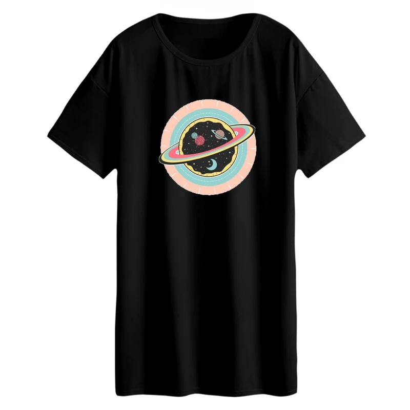 تی شرت لانگ زنانه مدل سیاره