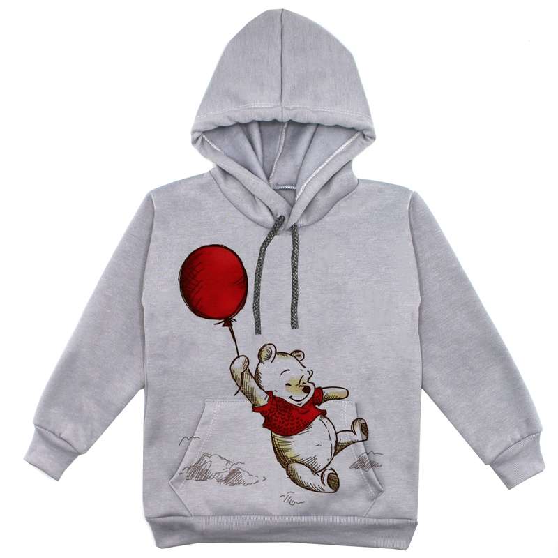 هودی پسرانه مدل خرس و بادکنک F188 رنگ طوسی