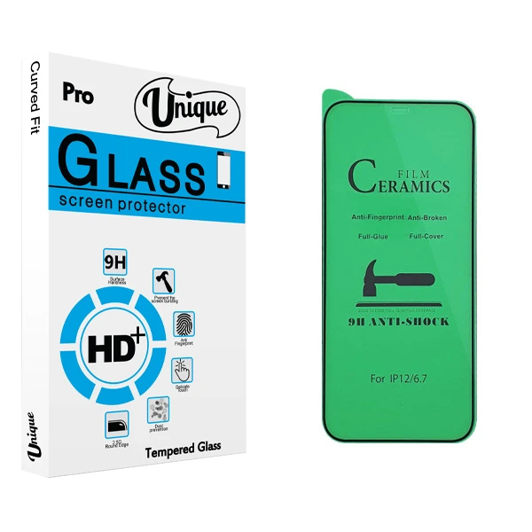 محافظ صفحه نمایش سرامیکی يونيک مدل +Clear مناسب برای گوشی موبایل اپل iPhone 12 pro max