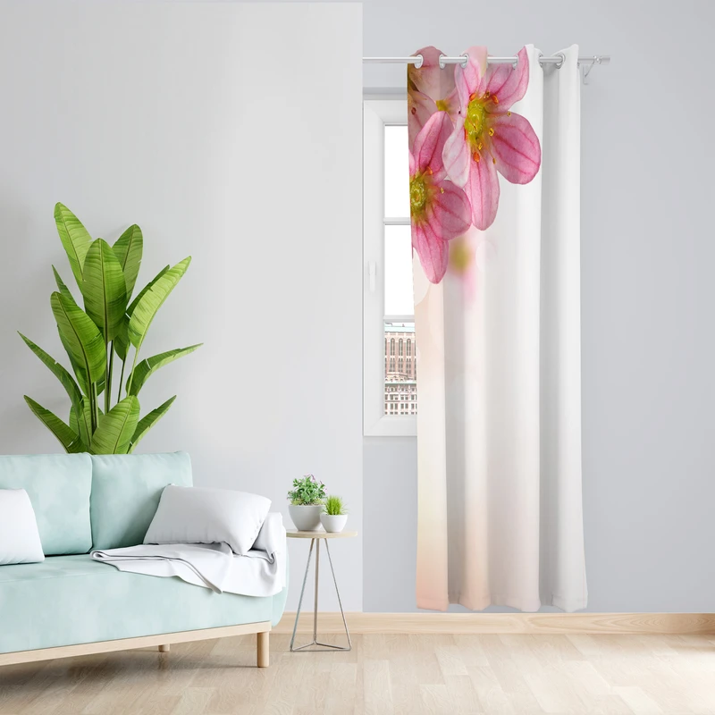 پرده طرح گل مدل مخمل پانچی کد L 268 Z سایز 140x200 سانتی متر