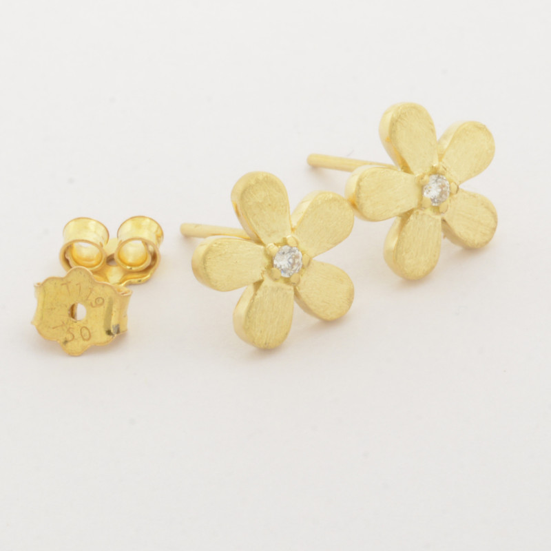 گوشواره طلا 18 عیار زنانه طلای مستجابی مدل گل کد 167085