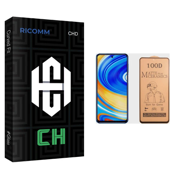 برای محافظ صفحه نمایش سرامیکی ریکام مدل CH glass مناسب گوشی موبایل شیائومی Redmi Note 9 Pro Max