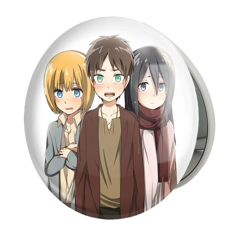 آینه جیبی خندالو طرح میکاسا و ارن و ارمین انیمه اتک آن تایتان Attack on Titan مدل تاشو کد 18557