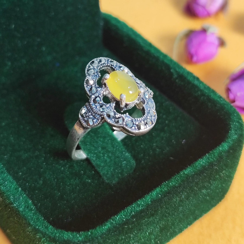 انگشتر نقره زنانه مدل عقیق SHW6043