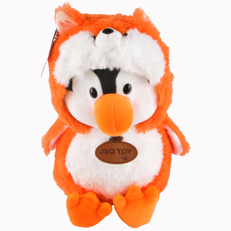 عروسک جی اس کی یو مدل پنگوئن کلاه روباهی کد BG11518 ارتفاع 30 سانتی متر