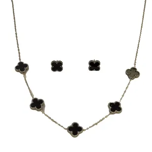 ست گردنبند و گوشواره دست ساز مدل ونکلیف کد 305421