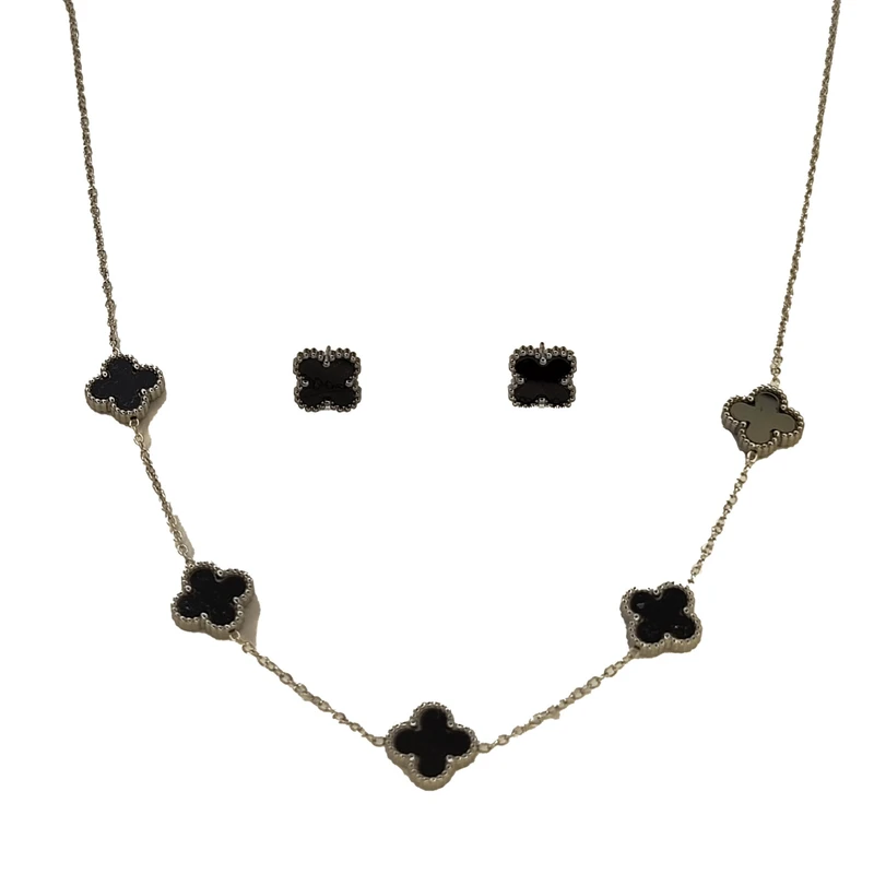 ست گردنبند و گوشواره دست ساز مدل ونکلیف کد 305421