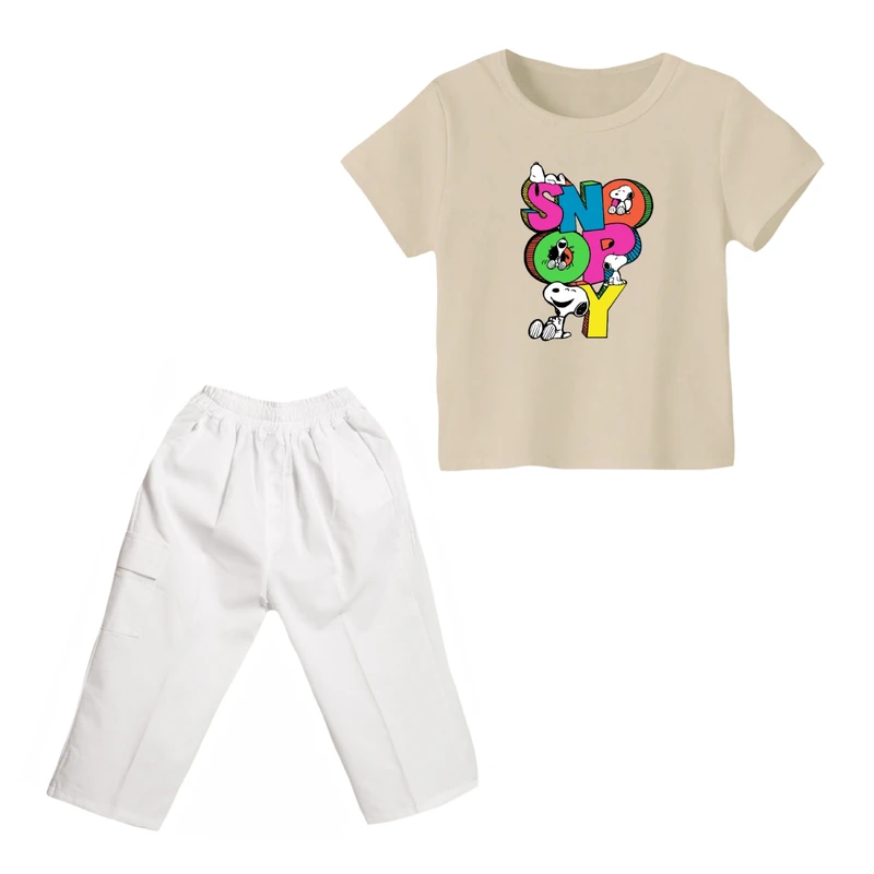 ست تی شرت و شلوارک پسرانه مدل اسنوپی کد ۲۲
