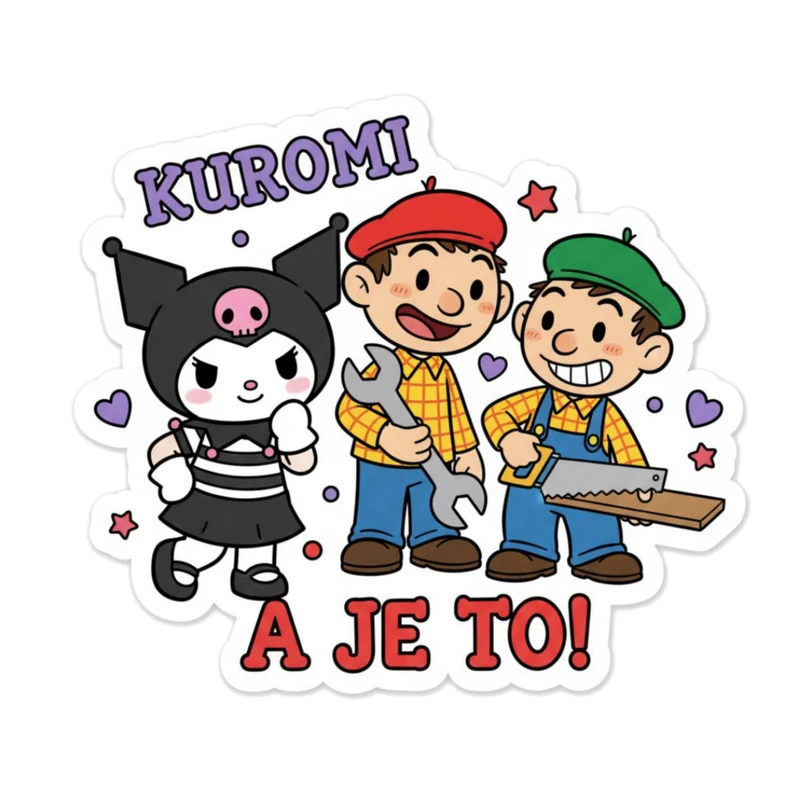 استیکر پارچه و لباس پاد آفرین مدل کارتونی کورومی پت و مت کد 979