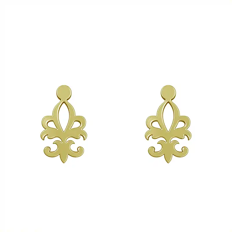 گوشواره طلا 18 عیار زنانه مدوپد مدل اسلیمی کد GA1-15297