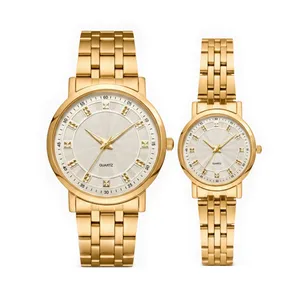 ست ساعت مچی عقربه‌ای کوارتز زنانه و مردانه مدل فلزی کلاسیک 151