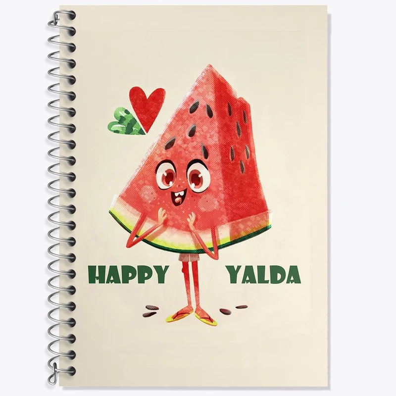 دفتر زبان 50 برگ خندالو مدل سه خط طرح شب یلدا کد 3190