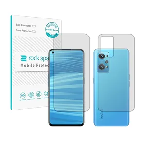 Rockspace HyGEL model clear screen protector suitable for Realme GT2 mobile phone along with the phone back protector