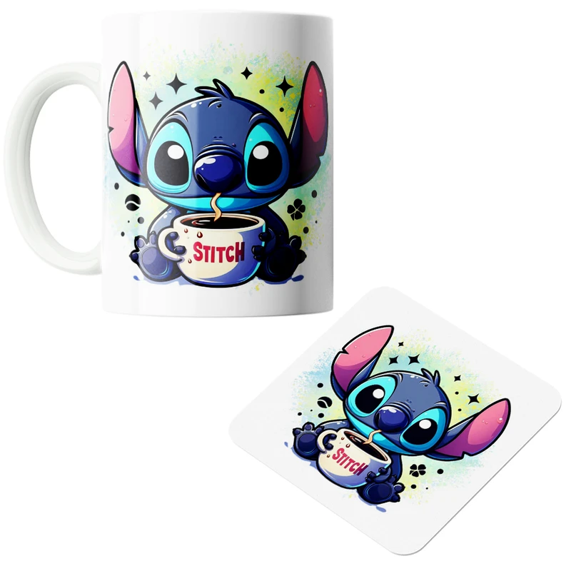 ماگ پاد آفرین مدل استیچ کد z263 به همراه زیر لیوانی