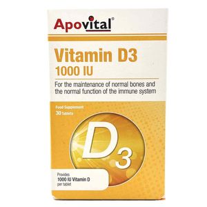 نقد و بررسی ویتامین D3 1000 واحد Apovital بسته 30 عددی توسط خریداران