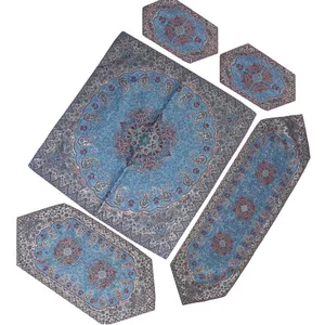 ست پنج تکه رومیزی ترمه طرح نسترن کدABF