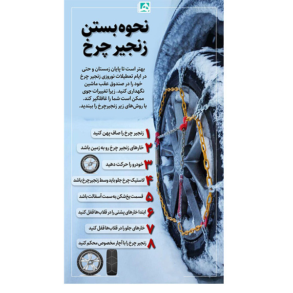 زنجیر چرخ تسمه ای مدل LUX CAR مناسب برای کوئیک بسته 6 عددی