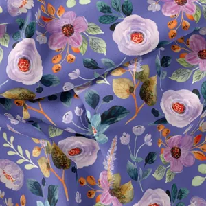 پارچه لباس مدل کرپ حریر طرح گل کد 9155F