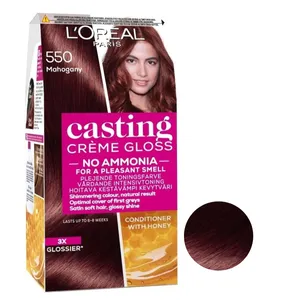 کیت رنگ مو لورآل مدل castin gloss شماره 550 حجم 48 میلی لیتر رنگ ماهگونی