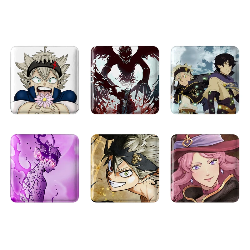 مگنت خندالو مدل انیمه بلک کلاور Black Clover کد 480B مجموعه 6 عددی