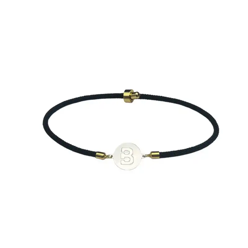 دستبند نقره طرح حرف B مدل تو خالی