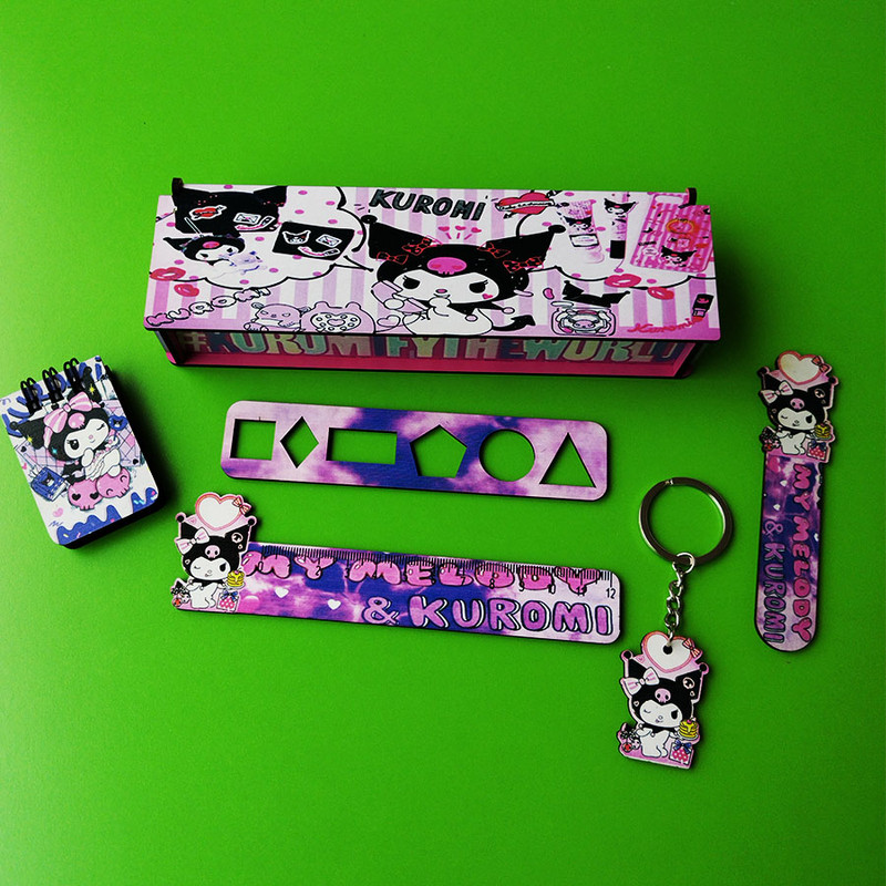 بسته لوازم تحریر طرح کرومی فانتزی کد 06 مجموعه 6 عددی