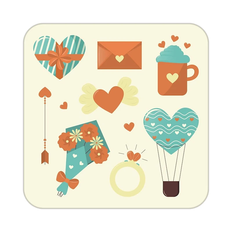 زیر لیوانی کاکتی طرح عاشقانه مدل mp41028