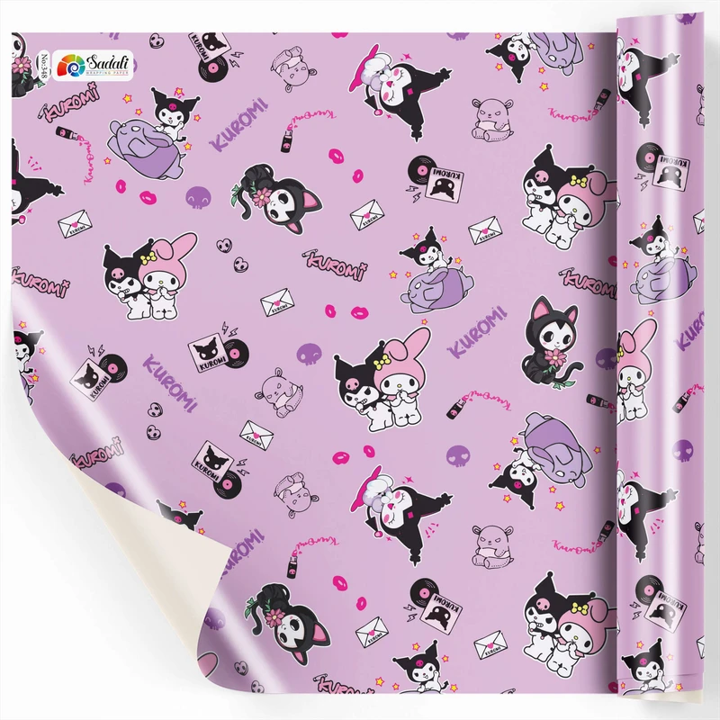 کاغذ کادو صدفی طرح کرمی سایز 50*70سانتی متر بسته 2 عددی