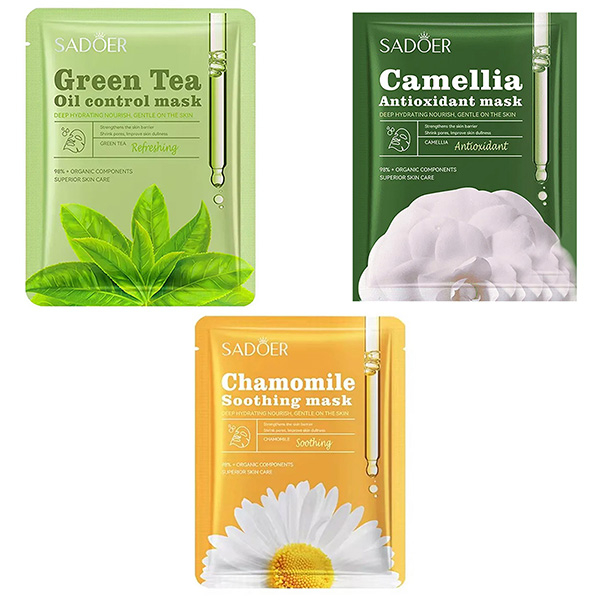 ماسک صورت سادور مدل گل وزن 25 گرم بسته 3 عددی