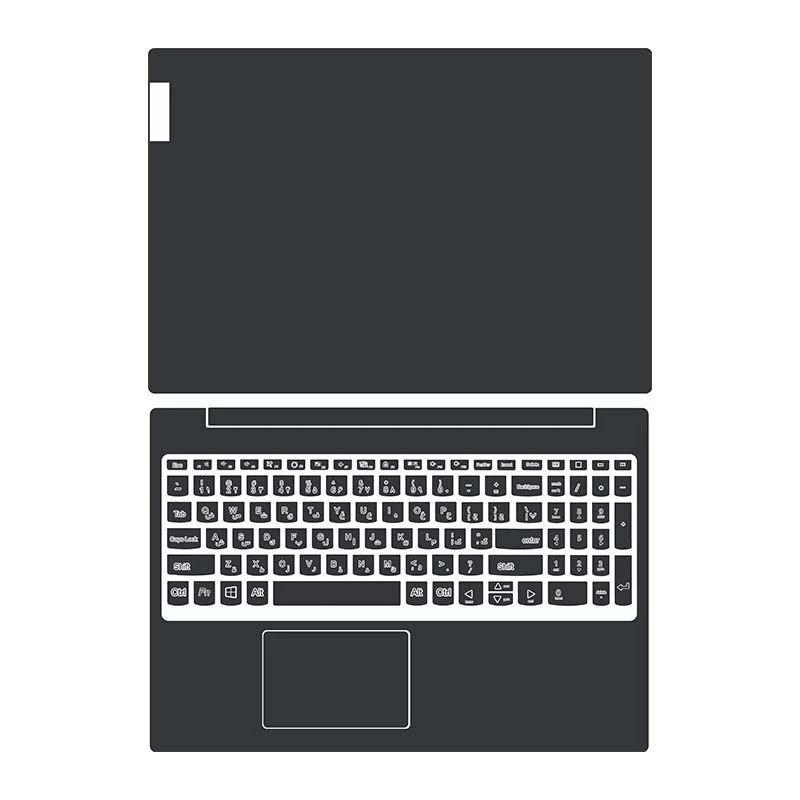 استیکر لپ تاپ توییجین و موییجین مدل Black 01 مناسب برای لپ تاپ لنوو ideapad l340 15irh به همراه برچسب حروف فارسی کیبورد