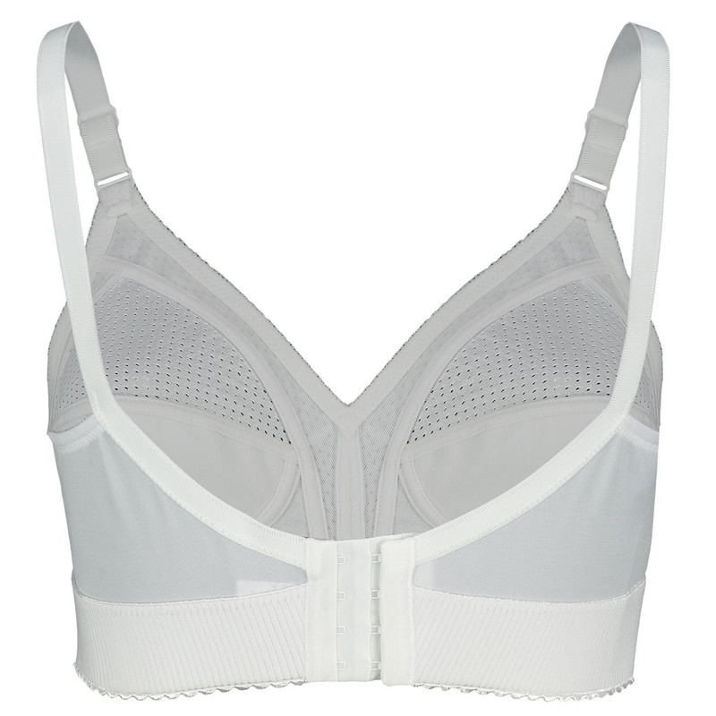 سوتین زنانه لین مدل 412 سه تکه زنبوری کش پهن رنگ سفید