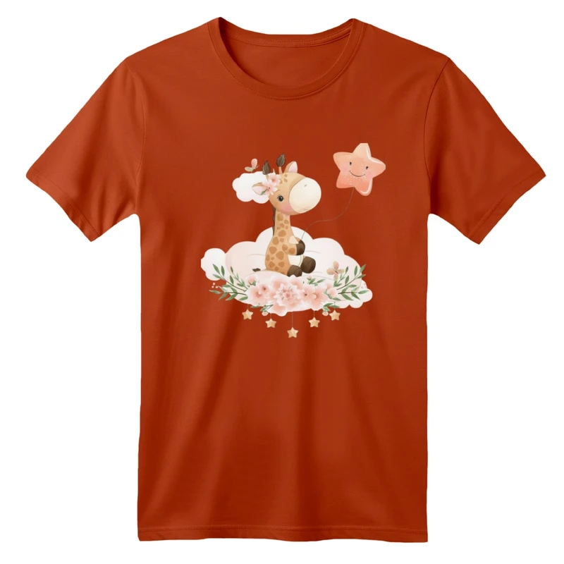 تی شرت آستین کوتاه بچگانه مدل زرافه و بادکنک