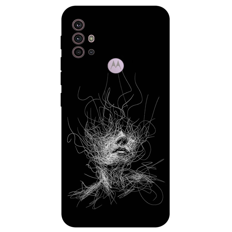 کاور مگافون طرح اسکچ صورت مدل 7423 مناسب برای گوشی موبایل موتورولا Moto G30  