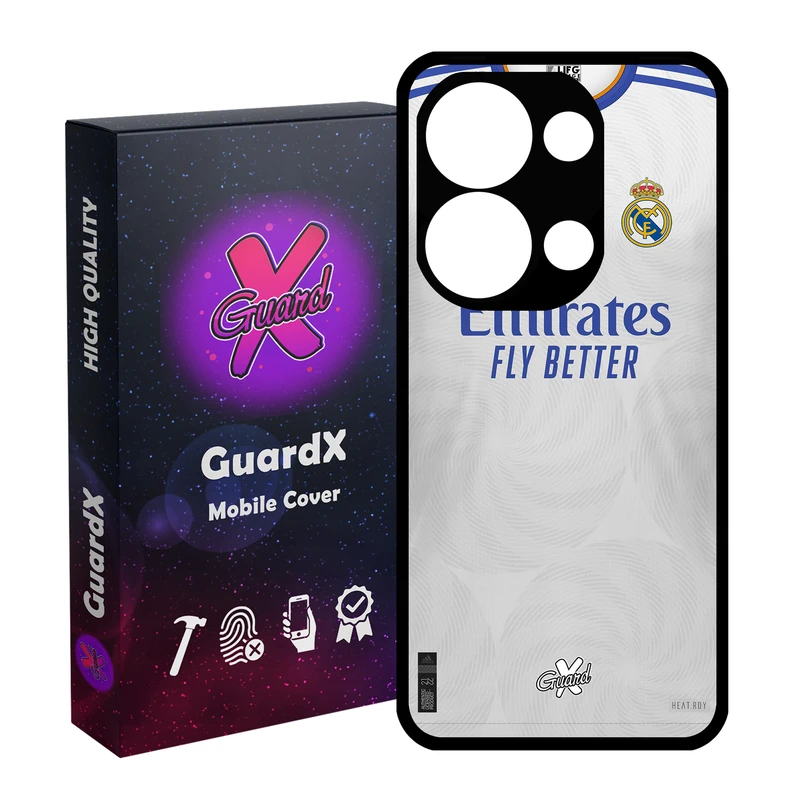 کاور گارد ایکس طرح رئال مادرید مدل Glass10358 مناسب برای گوشی موبایل شیائومی Poco X6 5G / Note 13 Pro 5G