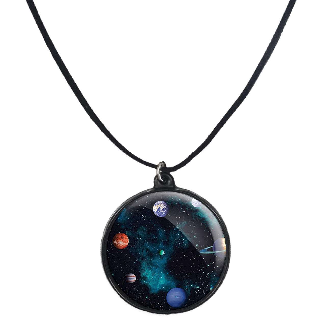گردنبند پرمانه طرح سیاره ها کد pmb.25128 مدل دو طرفه