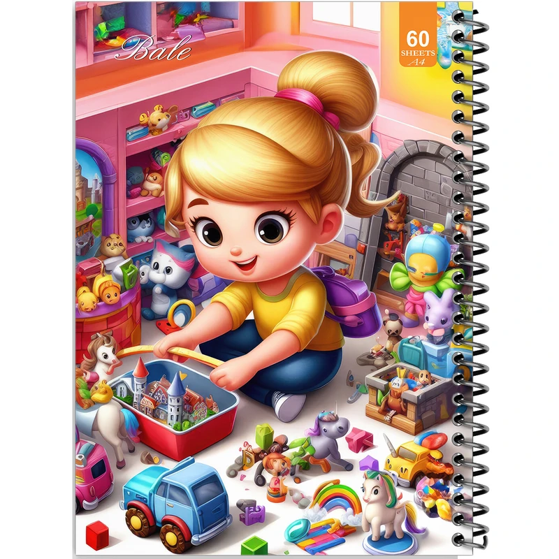 دفتر نقاشی 60 برگ انتشارات بله طرح فانتزی دخترانه کد A4-O527