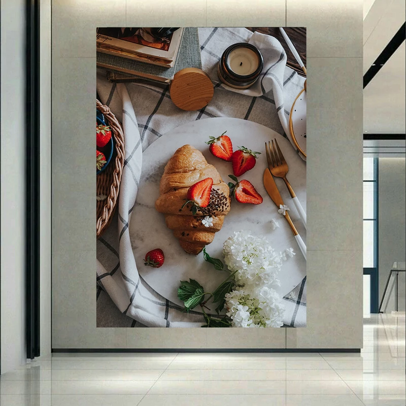 پوستر پارچه ای طرح صبحانه مدل کروسان کد AR31164