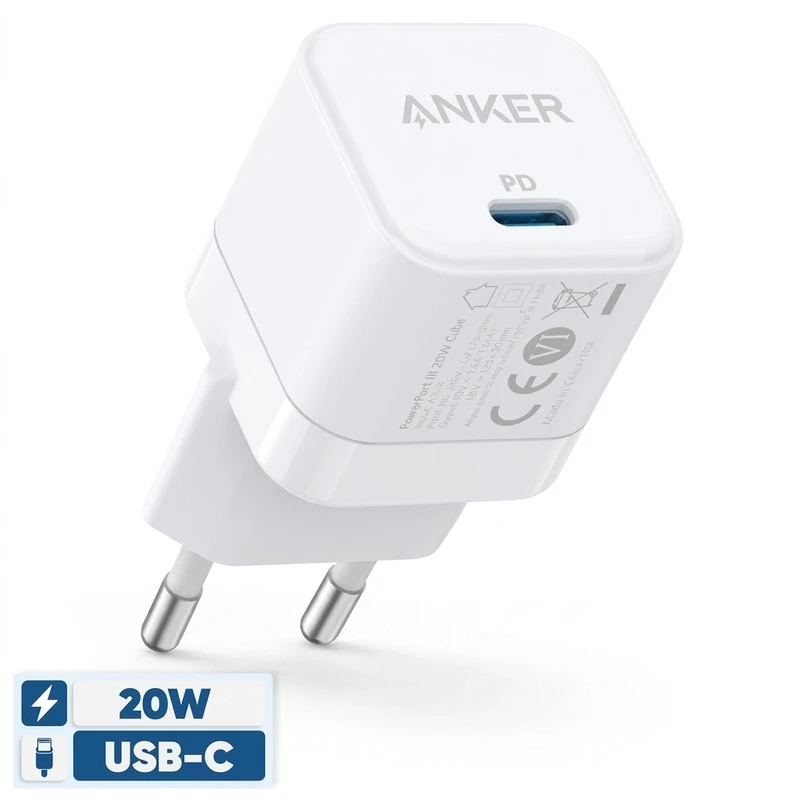 شارژر دیواری 20 وات انکر مدل powerport iii a2149 cube