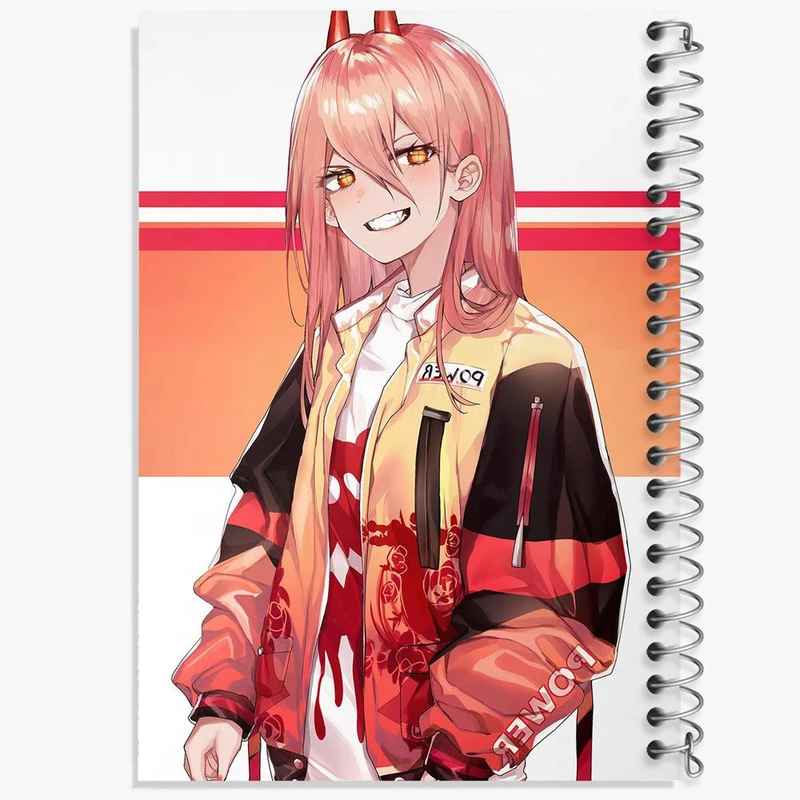 دفتر نت موسیقی 50 برگ خندالو مدل ماکیما انیمه مرد اره ای Chainsaw Man کد 23177